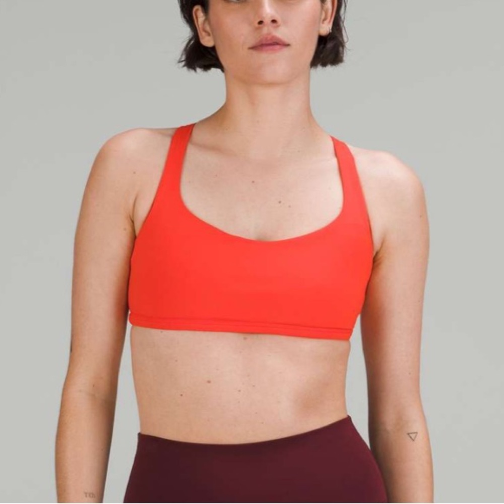 lululemon athletica Red Scoop Neck Sports Bra